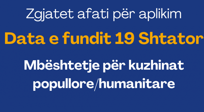 Zgjatet afati i aplikimit për kuzhina popullore deri më 19 shtator